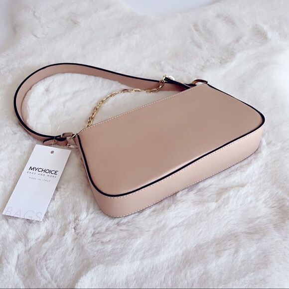 ⭕️ MY CHOICE Shoulder Bag Nude Beige Chain - Picture 5 of 12